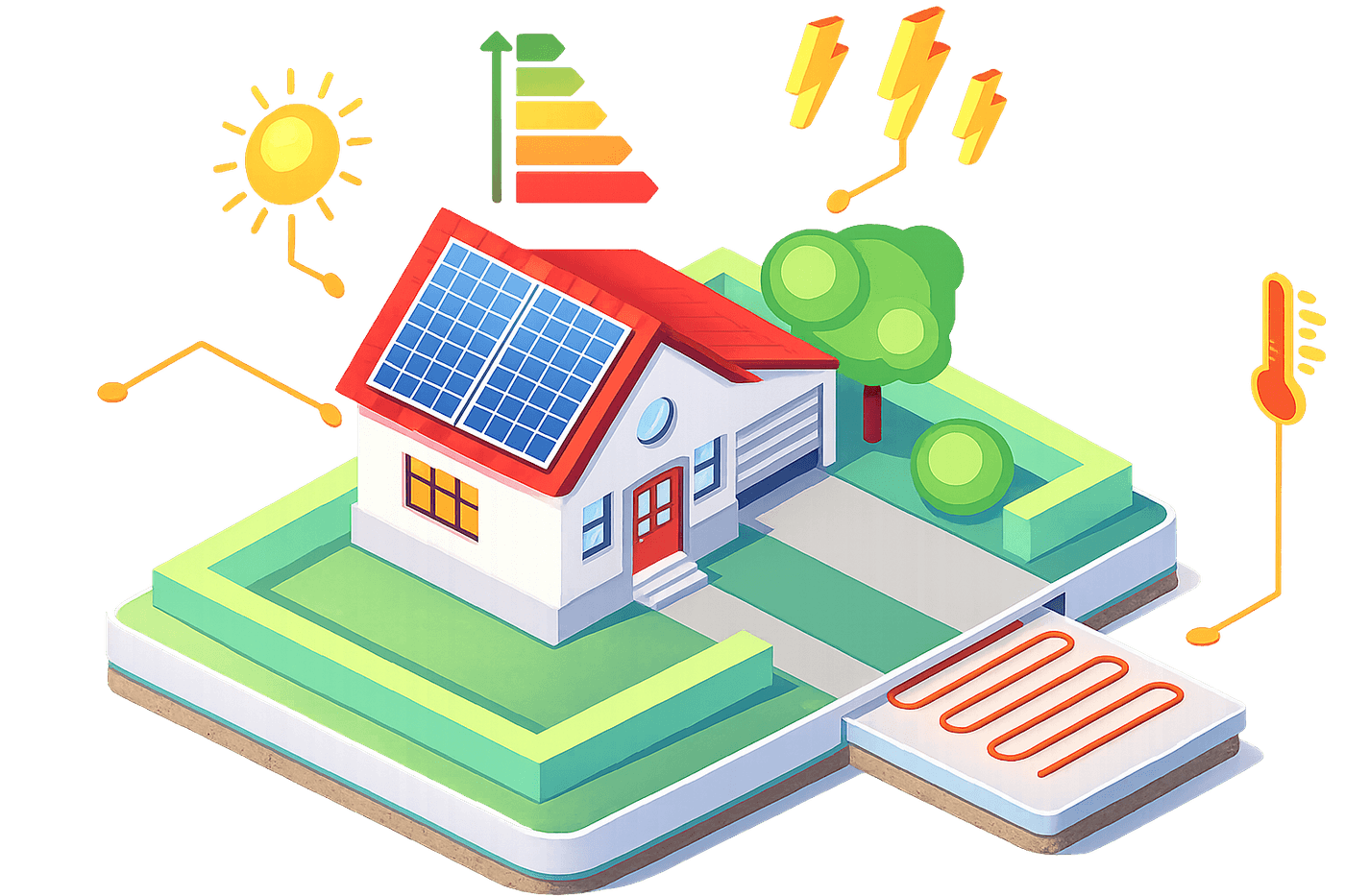 Panneaux solaires photovoltaïques installés sur une toiture